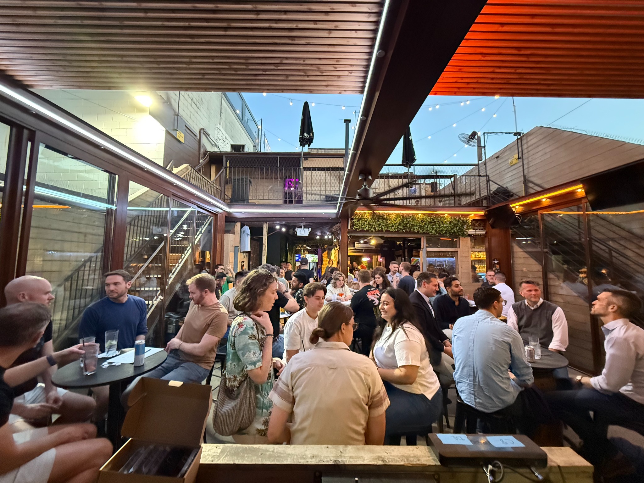 Live trivia night crowd